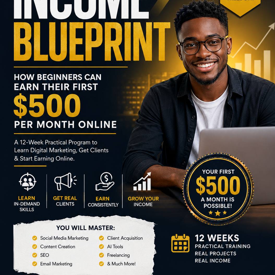 Digital Marketing Income Blueprint book cover by Elijah Gabriel