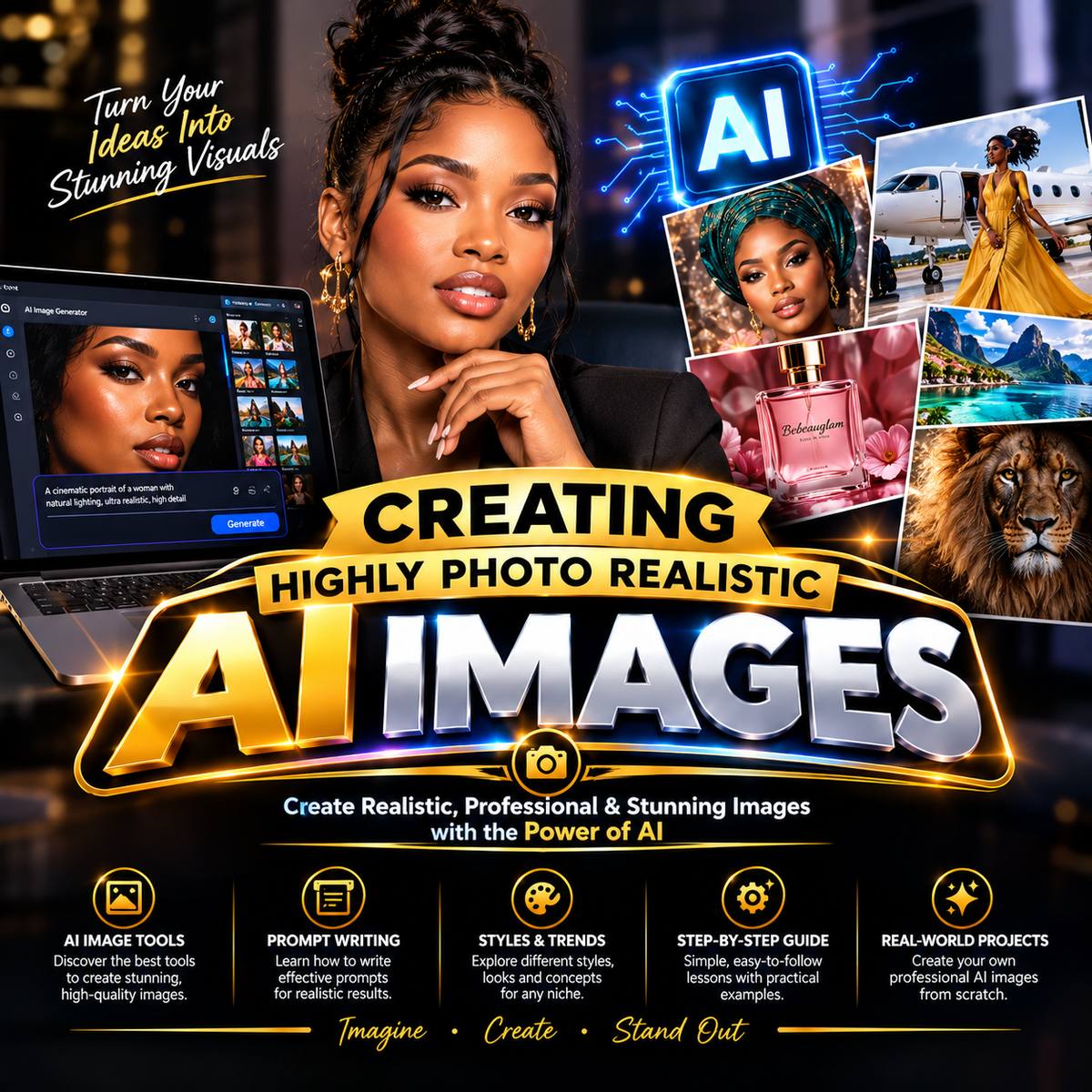 Buy CREATING HIGHLY PHOTO REALISTIC AI IMAGES by OluBukola Shittu on Selar