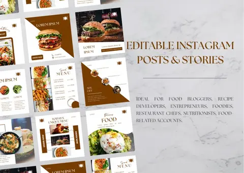 QUICK FOOD INSTAGRAM TEMPLATE (All 45 templates for LESS)