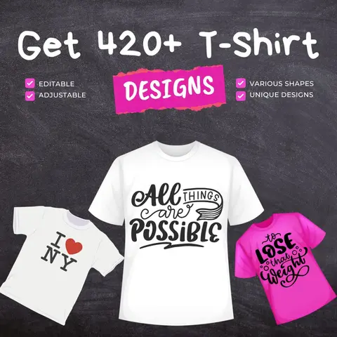 OVER 420+ T-SHIRT DESIGNS!... A Complete Fashion Bundle for On-Demand Clothe Printing Entrepreneurs!