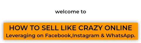 HOW TO SELL LIKE CRAZY ONLINE Leveraging on Facebook,Instagram & WhatsApp.