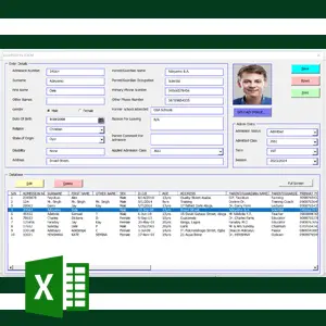 ADMISSION DATABASE TEMPLATE IN MS EXCEL