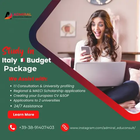 Study in Italy BUDGET Package