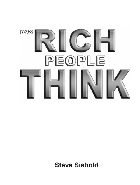 HOW RICH PEOPLE THINK