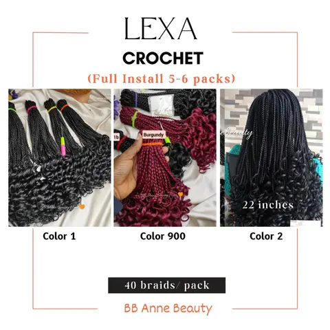 LEXA CROCHET BRAIDS | Full Head: 6 packs (210-240 strands)