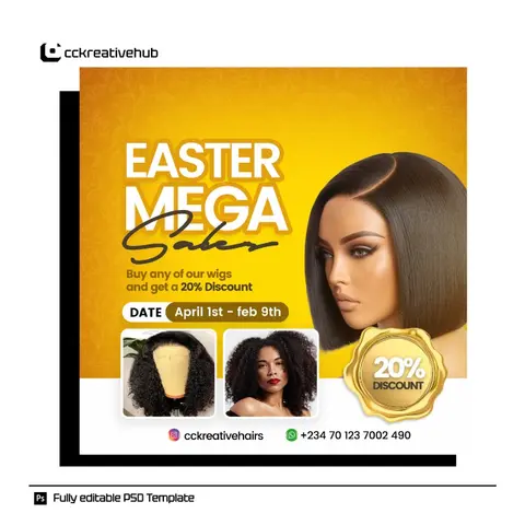 Hair sales flyer template