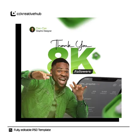 Thank you followers flyer template
