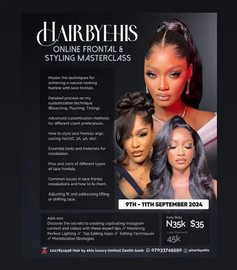 HairbyEhis online Frontal and Styling Masterclass