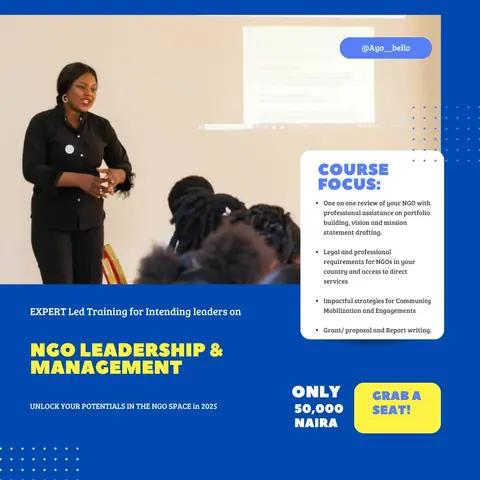 Professional Training Course on NGO Management by Ayodeji Bello- Awodoyin
