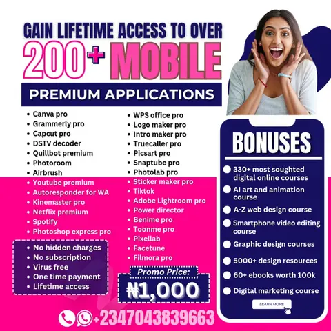 200+ MOBILE PREMIUM APPLICATIONS