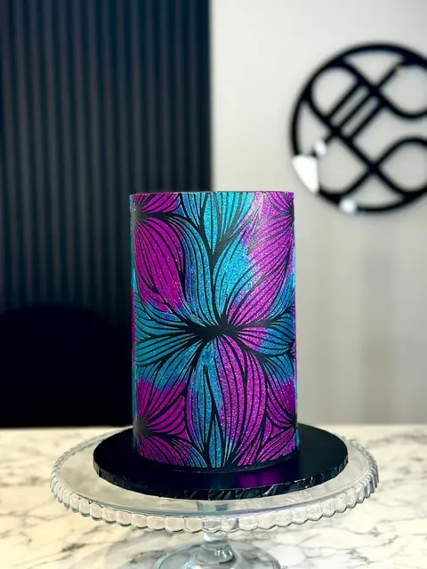 Peacock Glitters Stencilling