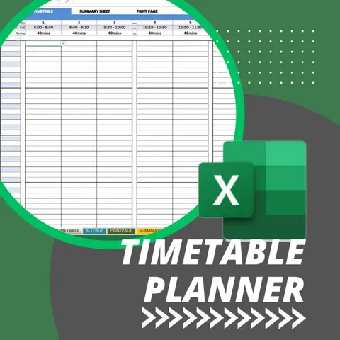 Ms Excel Based TimeTable Planner for Schools