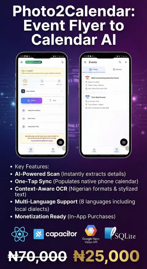 Full App Launch Service: Photo2Calendar (I Will Setup Everything For You)