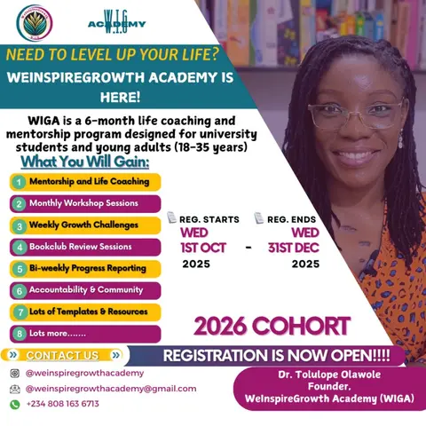 WeInspireGrowth Academy (WIGA) - 2026 Cohort Registration