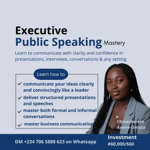 Executive Public Speaking Coaching (One-on-One)