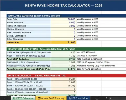 PAYE Calculator (Deep-Dive) | Excel Template for Kenyan Businesses