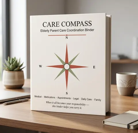 Elderly Parent Care Binder | Aging Parent Care Coordinator | Elder Care Organiser | Caregiver Binder PDF