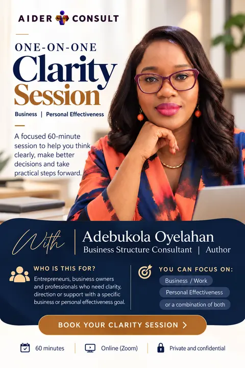 ONE-ON-ONE CLARITY SESSION - Business | Personal Effectiveness