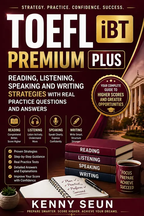 TOEFL iBT Premium Plus Reading, Listening, Speaking and Writing Strategies with Real Practice Questions and Answers