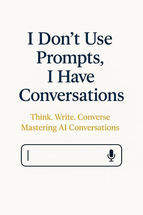 I Don't Use Prompts, I Have Conversations: Think, Write, Converse. Mastering AI conversations