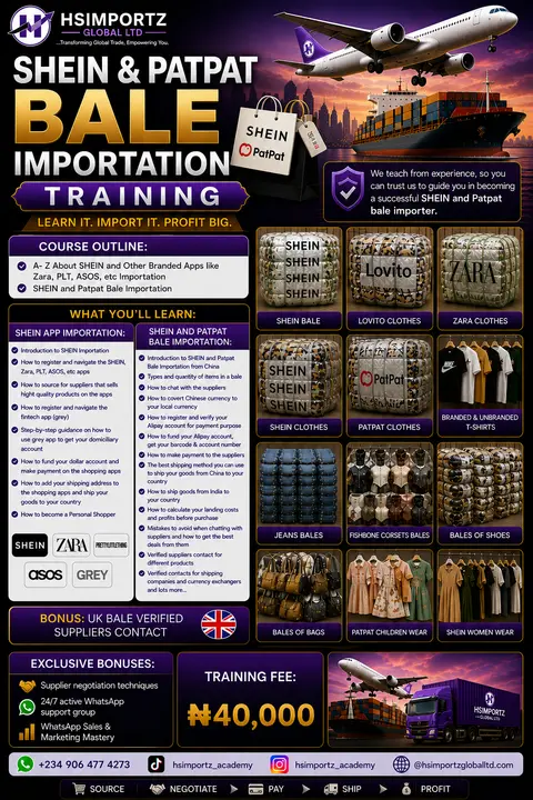 SHEIN/SHEIN BALE/PATPAT BALE AND UK IMPORTATION