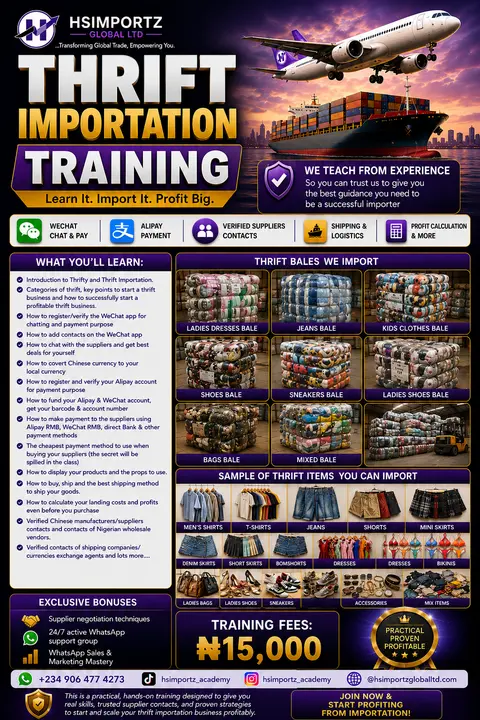 THRIFT IMPORTATION TRAINING