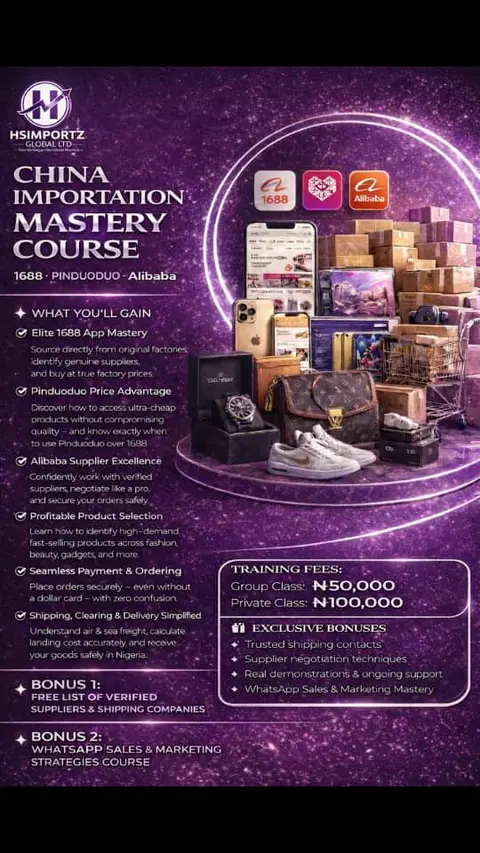 UPGRADED CHINA IMPORTATION MASTERCLASS (1688, PDD & ALIBABA)