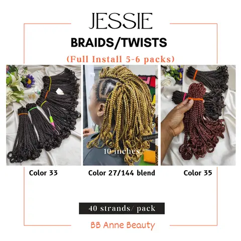 JESSIE CROCHET BRAIDS | Full head: 6 packs (210-240 strands)