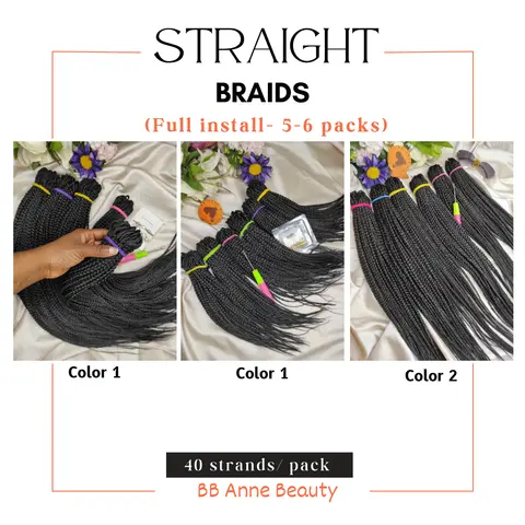 STRAIGHT CROCHET BRAIDS | Full Head - 6 packs (210-240 strands)