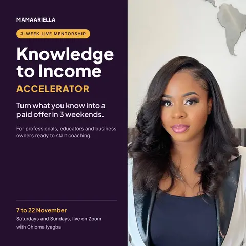 Knowledge to Income...a 3 weeks mentorship