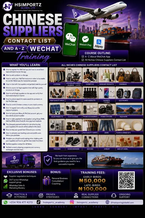 CHINESE SUPPLIERS CONTACT LIST