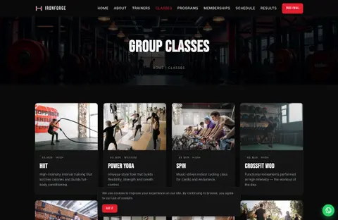 IronForge Elite — Premium Fitness & Gym PHP Template (8 Theme Presets)