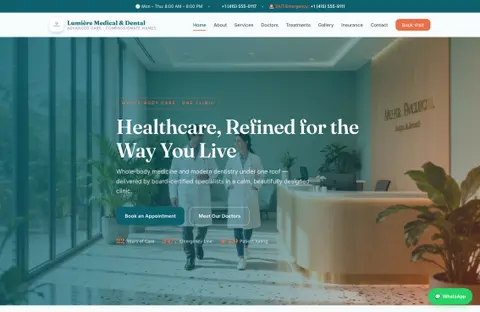 Lumière — Premium Medical & Dental Clinic PHP Template (Doctors, Appointments, Treatments)