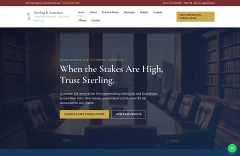 Sterling & Associates — Elite Law Firm PHP Template (Attorneys, Case Results, Consultation Scheduler)