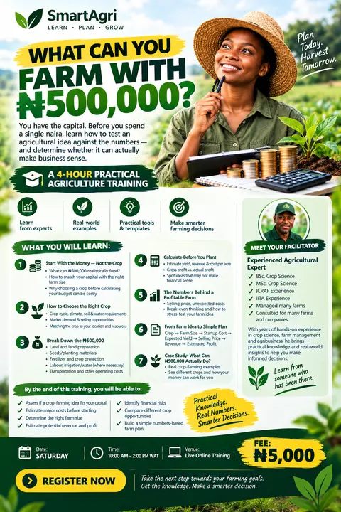 What Can You Farm With ₦500,000? — Live Online Agribusiness Masterclass