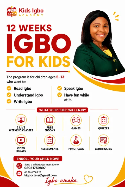 12 weeks Igbo for kids LEVEL 1